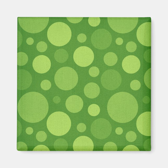 Green Alien Polka Bubble Dots Magnet (Front)