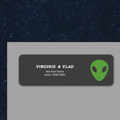 Green Alien Return address label
