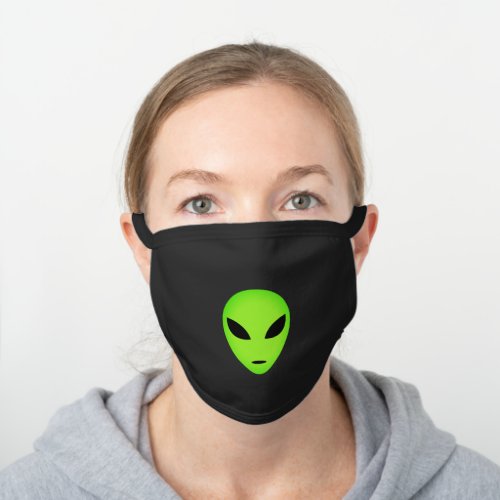 Green alien science fiction space theme black cotton face mask