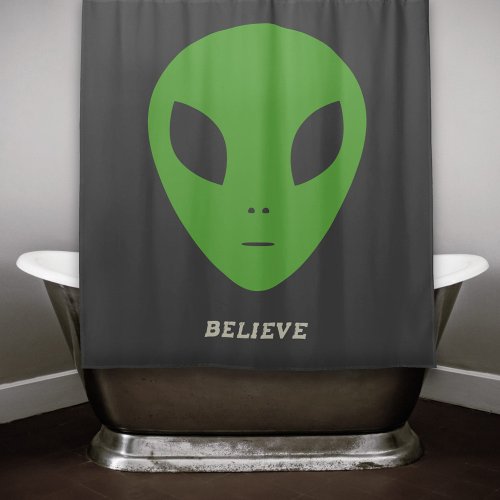 Green Alien Shower Curtain