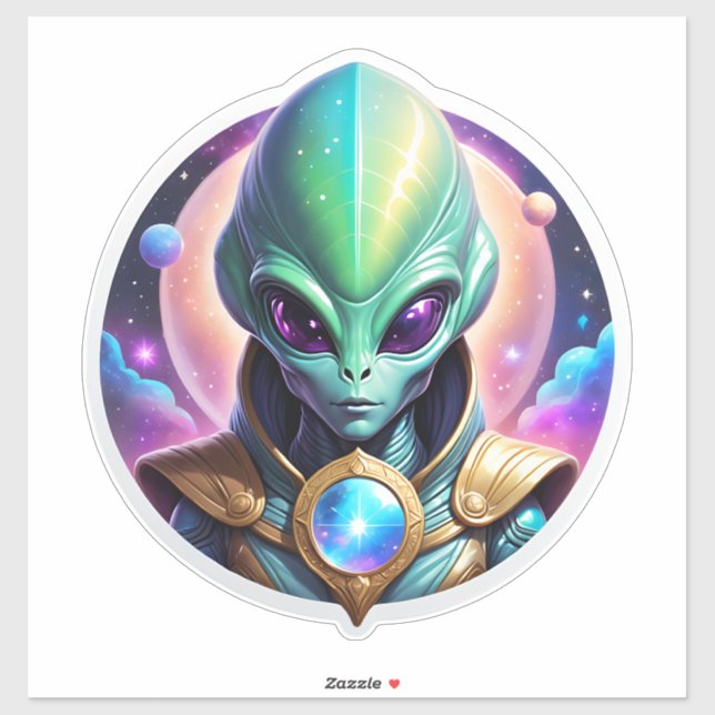 Green Alien Sticker (Sheet)