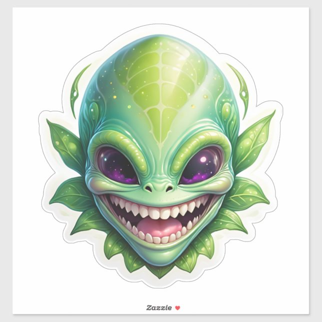 Green Alien Sticker (Sheet)