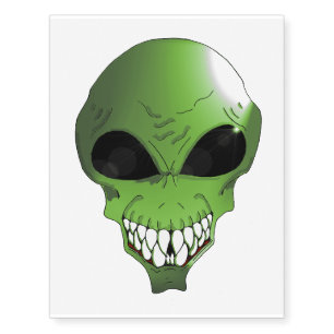 Green alien Temporary Tattoos