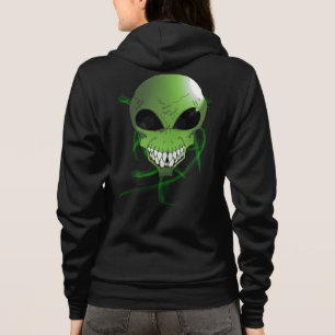 Green alien Women's Bella+Canvas Full-Zip Hoodie