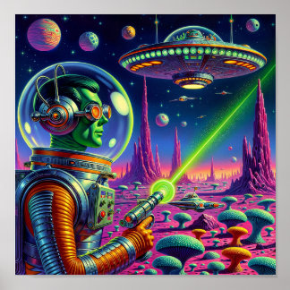 Green Aliens Can't Aim Poster