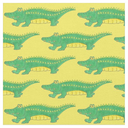 Green Aligators Alligator Croc Crocodile Fabric
