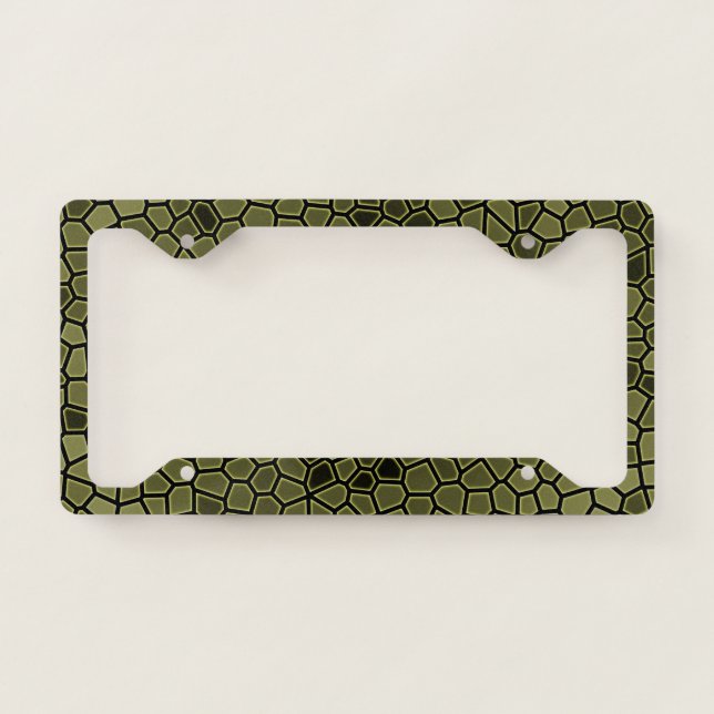 Green Alligator Animal Print License Plate Frame (Front)