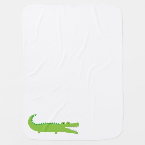 Green Alligator Baby Blanket