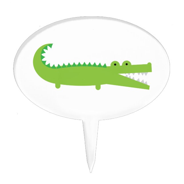 Green Alligator Cake Topper (Front)
