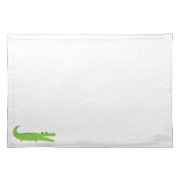 Green Alligator Cloth Placemat by imaginarystory at Zazzle