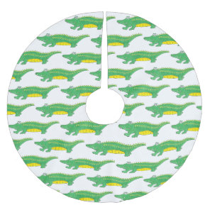 Green Alligator Croc Crocodile Gator Animal Brushed Polyester Tree Skirt