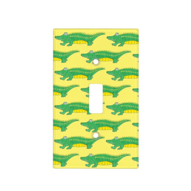 Green Alligator Croc Crocodile Gator Animal Light Switch Cover (Front)