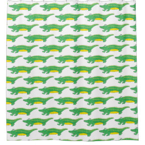 Green Alligator Croc Crocodile Gator Animal Shower Curtain