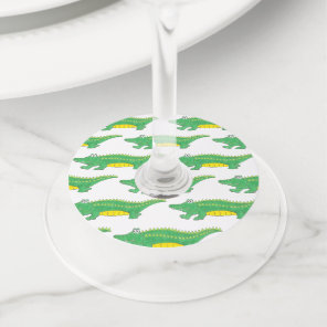 Green Alligator Croc Crocodile Gator Animal Wine Glass Tag