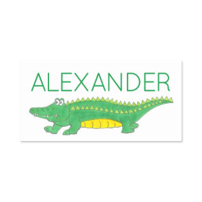 Green Alligator Croc Crocodile Reptile Zoo Animal Name Tag