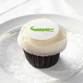 Green Alligator Edible Frosting Sheets (Cupcake)