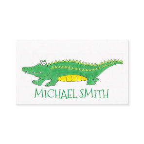 Green Alligator Gator Reptile Croc Crocodile Zoo Business Card