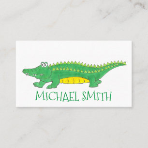Green Alligator Gator Reptile Croc Crocodile Zoo Business Card
