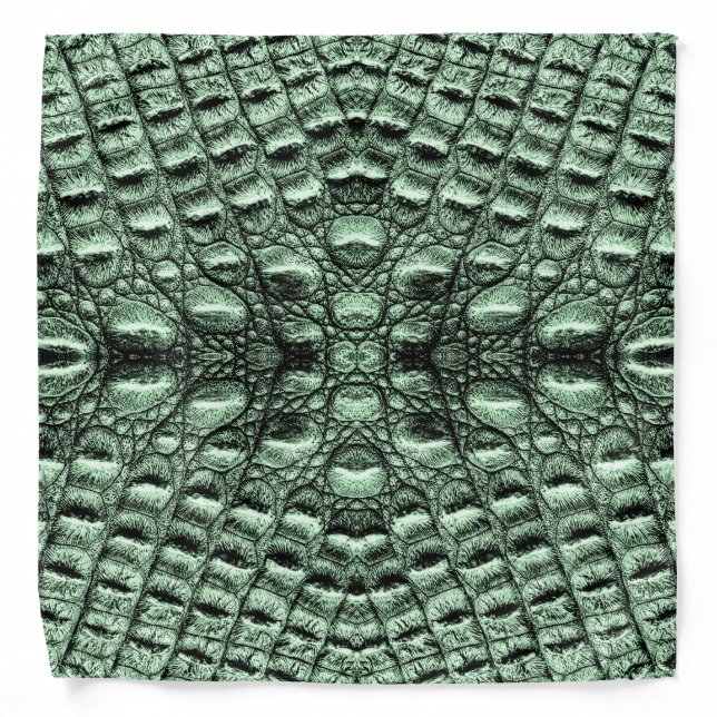 Green Alligator Leather  Bandana (Front)
