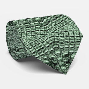 Green Alligator Leather  Neck Tie