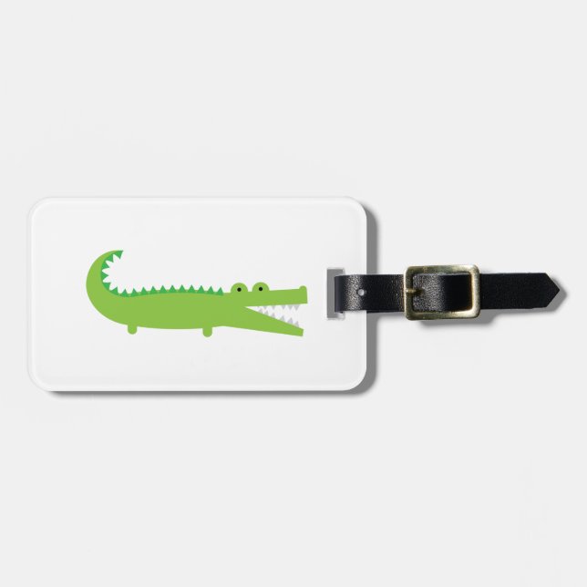 Green Alligator Luggage Tag (Front Horizontal)