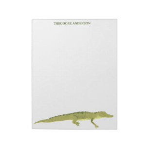 Green Alligator Personalized Writing Paper Notepad