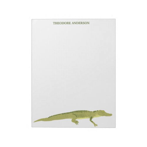 Green Alligator Personalized Writing Paper Notepad