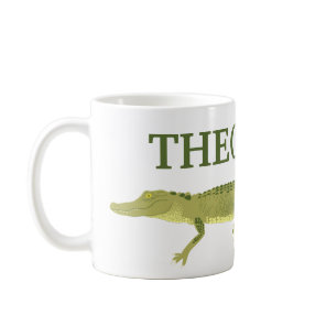 Green Alligator Realistic Graphic Personalized Coffee Mug
