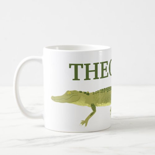 Green Alligator Realistic Graphic Personalized Coffee Mug