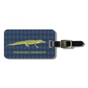 Green Alligator Realistic Graphic Personalized Luggage Tag