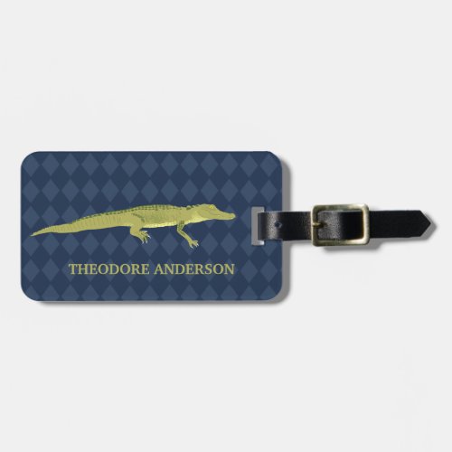 Green Alligator Realistic Graphic Personalized Luggage Tag