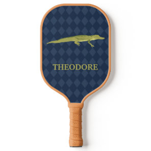 Green Alligator Realistic Graphic Personalized Pickleball Paddle