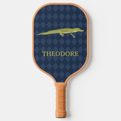 Green Alligator Realistic Graphic Personalized Pickleball Paddle