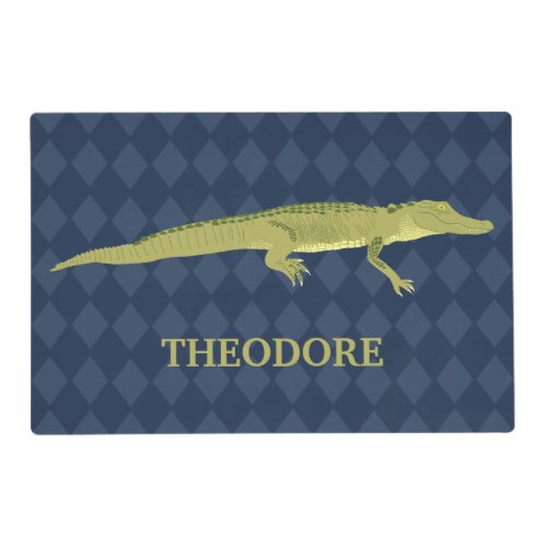Green Alligator Realistic Graphic Personalized Placemat