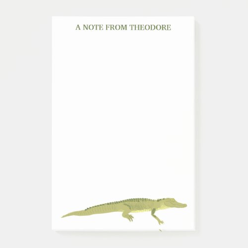 Green Alligator Realistic Graphic Personalized Post_it Notes
