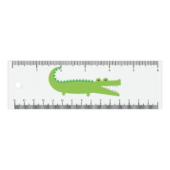 Green Alligator Ruler by imaginarystory at Zazzle