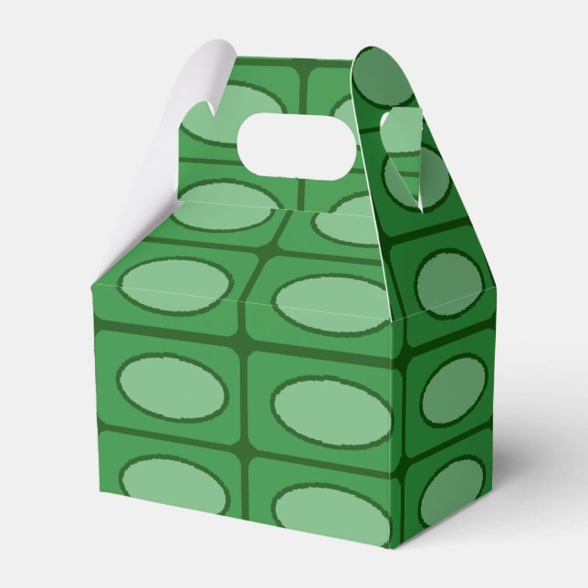 Green alligator skin pattern favor boxes (Front Side)