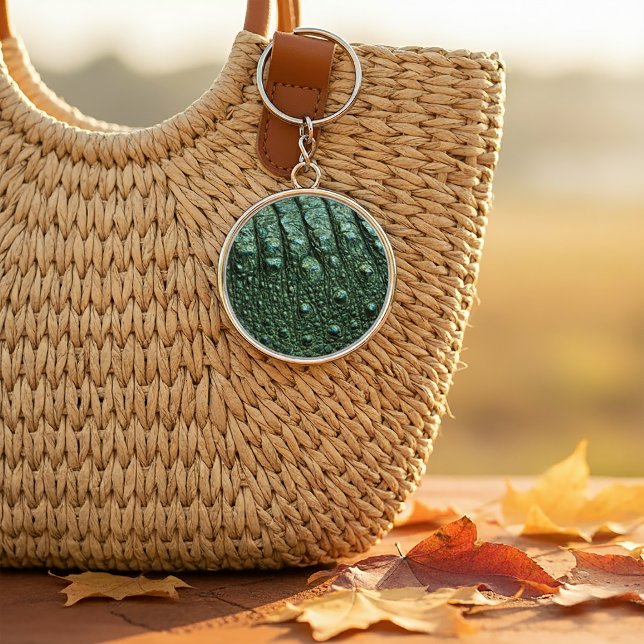 Green Alligator Skin Texture Keychain (Green Alligator Skin Texture Keychain)