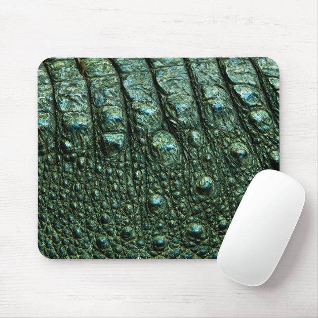 Green Alligator Skin Texture Mouse Pad (With Mouse)