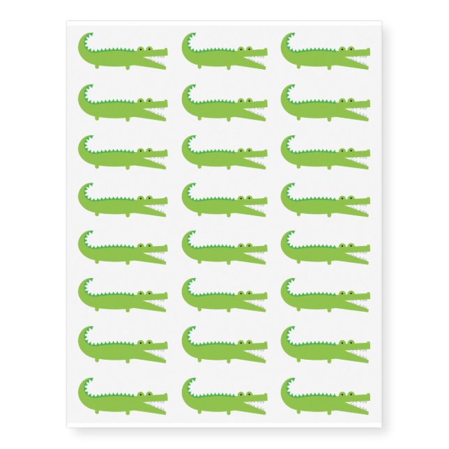 Green Alligator Temporary Tattoos (Front)