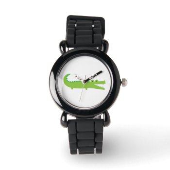 Green Alligator Watch by imaginarystory at Zazzle