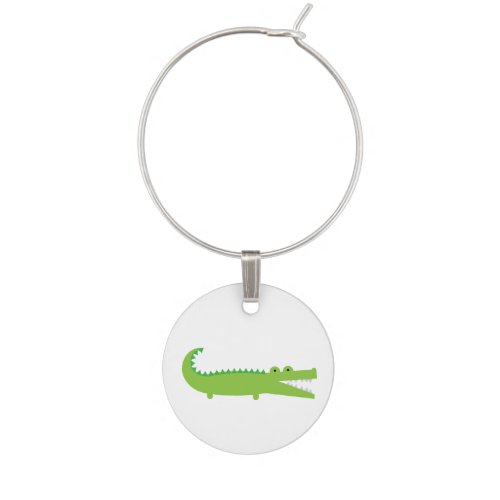 Green Alligator Wine Charm