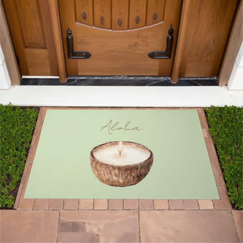 Green Aloha Coconut Candle Doormat