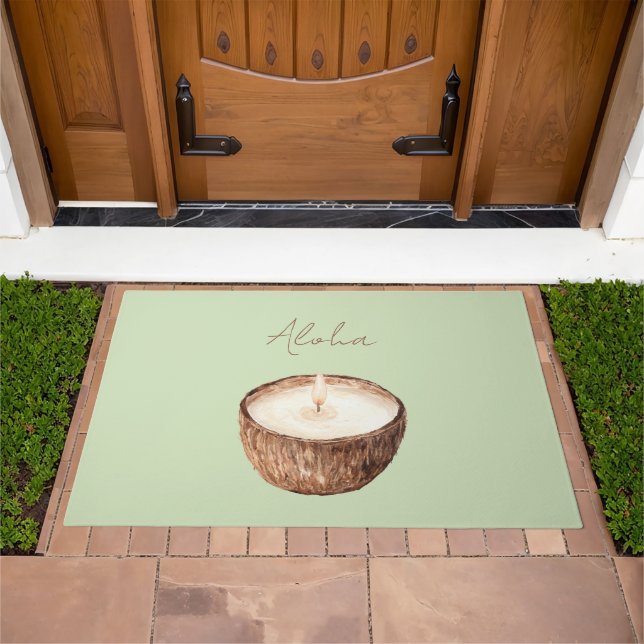 Green Aloha Coconut Candle Doormat (Outdoor)
