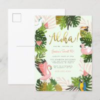 Green | Aloha Hawaii Tropical Gold Birthday Party