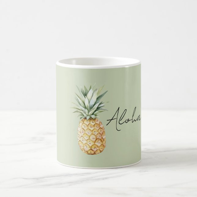 Green Aloha Pineapple Coffee Mug (Center)