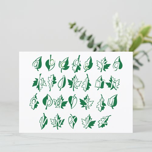 Green Alphabet Invitations