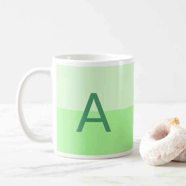 Green Alphabet Monogram Coffee Mug (With Donut)
