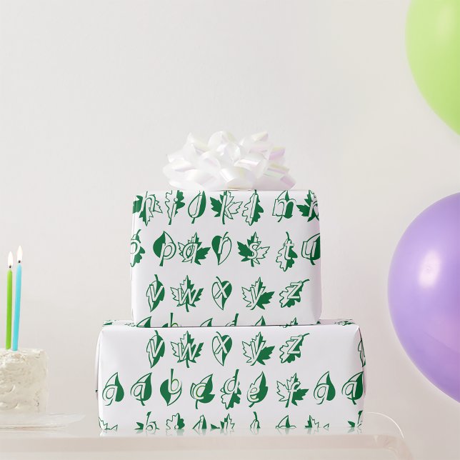 Green Alphabet Wrapping Paper (Creator Uploaded)