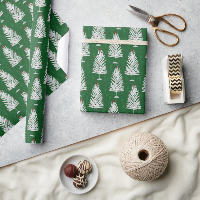 Green Aluminum Christmas Trees Wrapping Paper (Crafts)